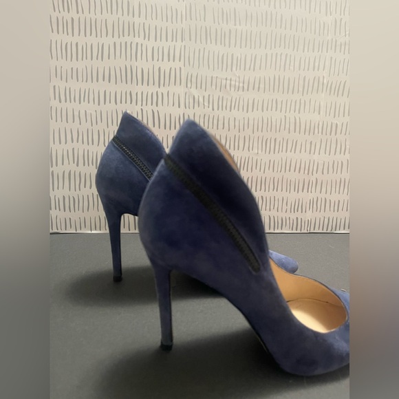 Nine West - Women’s Blue Suede High Heel Pump with Zipper Detail - Size 8 - Picture 3 of 8